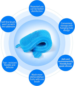 ฟองน้ำล้างจานซิลิโคนสองด้านอเนกประสงค์ เกรดอาหาร ใช้ซ้ำได้ สำหรับทำความสะอาดครัว - Product Image 3