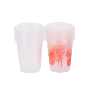 Vasos de plástico transparente desechables y gruesos de 101-200 ml para bebidas y jugos, para uso en fiestas, con impresión de logotipo. - Product Image 3