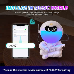 Luz Despertador Astronauta, Luz Nocturna RGB para Mesita de Noche, Reloj Despertador con Simulación de Amanecer/Atardecer, Reloj Analógico Digital con Luz Nocturna - Product Image 4