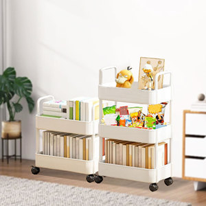 Vente chaude 5 niveaux pratique artisanat organisateur Handcart 3 chariots de rangement roulants en plastique roues pour bureau à domicile école Salon de beauté - Product Image 1