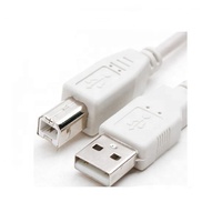 Kabel Printer USB 2.0 Tipe A ke B Male Berlapis Nikel Tembaga Murni PVC Putih untuk Komputer Scanner