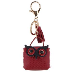 Regalos Creativos: Mini Bolso Monedero con Diseño de Búho, Llavero de Cuero PU con Borla, Accesorio Colgante para Bolso, Llavero para Coche - Product Image 4