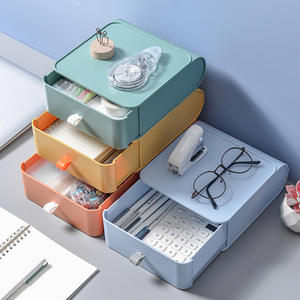 กล่องเก็บของบนโต๊ะทำงานแบบทันสมัย รูปทรงสี่เหลี่ยม สีพื้น มีฝาปิด สำหรับจัดระเบียบสำนักงาน แบบตั้งโต๊ะ รุ่น 0202 ผลิตที่ไถโจว - Product Image 5