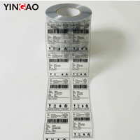 Rouleau de papier thermique PET transparent personnalisé, papier thermique auto-adhésif durable pour les étiquettes de point de vente, les étiquettes de distributeur automatique, les étiquettes de rayonnage et les codes-barres logistiques