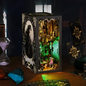 Hamaileon Magic Treasure Dollhouse Mystic Tarot Witch Bookshelf Insert Glowing Dark <span class=keywords><strong>Academia</strong></span> Book Nook Decor Home Adults - Product Image 3