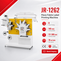 Machine d'impression flexographique textile JR-1262 haute vitesse 70 m/min pour rubans, tissus nylon et satin, et étiquettes