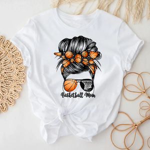 Cheveux de <span class=keywords><strong>chignon</strong></span> désordonnés avec motif d'impression de transfert de chaleur de basket-ball - Product Image 3