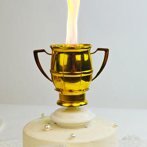 Cantar canción de feliz <span class=keywords><strong>cumpleaños</strong></span> Spin Bloom Creative Gold trofeo pastel decoración música vela decoración - Product Image 5