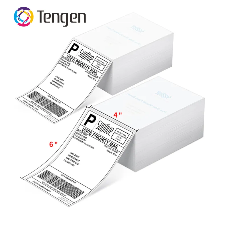 Harga Murah Kertas Stiker Termal Perekat Mandiri Kertas Label Pengiriman A6 Fanfold Printer Termal Kertas Stiker Tagihan