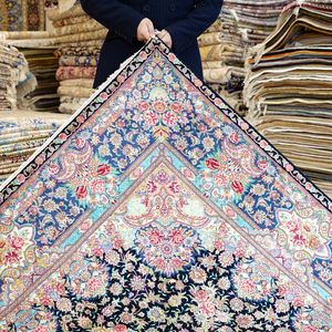 183x274cm <span class=keywords><strong>Nain</strong></span> Value tapis fait main persan oriental turc Kilim tapis en soie - Product Image 5