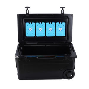 Glacière isotherme moderne à roulettes en plastique noir <span class=keywords><strong>de</strong></span> haute qualité, rotomoulée, personnalisée, 55QT, pour le stockage des aliments, la pêche en plein air - Product Image 2