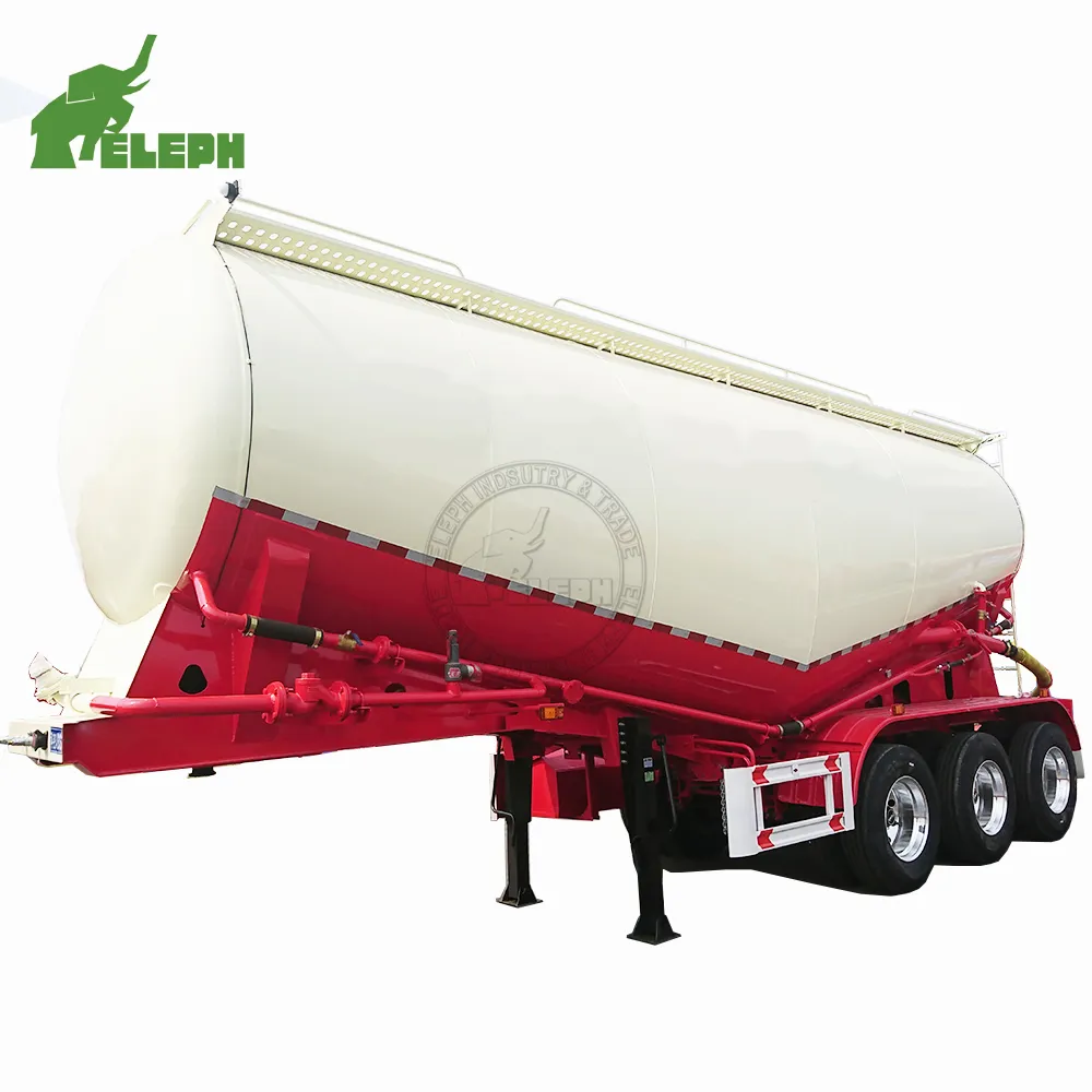 Pembawa bubuk Silo 3 as roda Tanker massal kering semen Flyash Fly Ash tangki Trailer