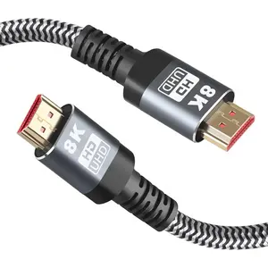 Cabo hdmi para tv, venda quente 28awg natural, cobre natural, banhado a ouro 3d, 4k, 8k, v2.1, para ps series