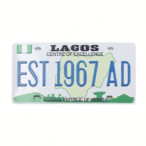 Hot Sale Refrigerator Magnetic License Souvenir Lagos Nigeria <b>Fridge</b> Magnet for Aluminum Plate - Product Image 5