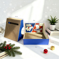 Griffoir multifonctionnel pour chat en carton, lit pour chat et griffoir avec jouet à bille métallique pour Noël