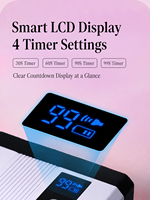 Lampe à ongles UV LED intelligente rechargeable sans fil, durcissement indolore du gel, 4 modes de minuterie (30s, 60s, 90s, 99s), mode basse température, affichage LED
