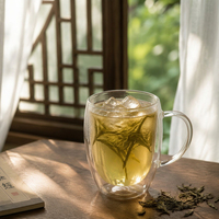 Mug à café en verre borosilicate à double paroi 250ml 350ml 450ml, tasse à latte transparente anti-brûlure pour la maison et le bureau