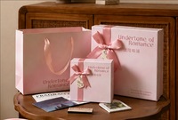 Boîte cadeau rigide avec couvercle et base, pour la Saint-Valentin, emballage pour cosmétiques, parfums, ensembles beauté, insert en éponge, logo personnalisé, vente en gros