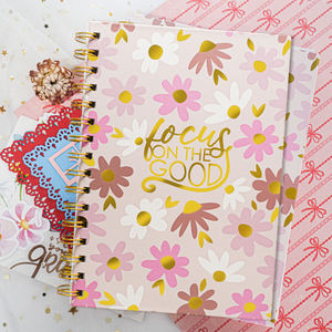 <span class=keywords><strong>Cuaderno</strong></span> de espiral floral Rosa A5 con papel floral de tapa dura Preppy Cute Planner Journal Regalos para estudiantes - Product Image 1