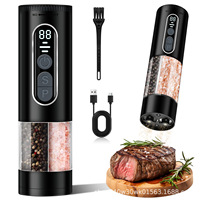 Moulin à poivre électrique portable, broyeur d'épices rechargeable par USB, faible bruit, broyeur réglable pour la cuisine, le barbecue et les voyages