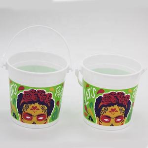 BPA ücretsiz kullanımlık plastik rom kovası temizle içme kovası 32 oz plastik yumruk kova kolları - Product Image 5