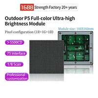 Module d'affichage LED Wei Na pour extérieur, haute luminosité P5HRGB 160x160mm, 40 000 points/m, HUB75, bicolore, 5000 cd, garantie de 2 ans