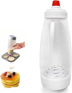 Silicone Hand Crank <b>Mixer</b> <b>Bottle</b> with Scale for Batter Cream & Muffin Mixing Pancake Batter Dispenser <b>Mixer</b> <b>Bottle</b> - Product Image 1