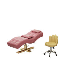 Unisofa-Lit ergonomique en mousse pour les cils, shampooing et fauteuil inclinable, lit rose de luxe pour massage facial