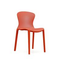 Chaise de jardin en plastique ergonomique inclinable fixe 870, chaise moderne à dossier bas pour utilisation en café, mobilier commercial, chaise de bureau en plastique