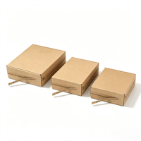 Boîte d'expédition en carton ondulé avec bande de déchirement Kraft, fermeture auto-adhésive, logo personnalisé, boîte à fermeture éclair pour emballage e-commerce