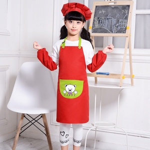 <span class=keywords><strong>Delantal</strong></span> <span class=keywords><strong>y</strong></span> <span class=keywords><strong>Gorro</strong></span> de Chef para Niños al por Mayor, Juego de Delantales de Cocina para Niños con Logotipo Personalizado - Product Image 1