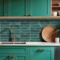 Zellige Style espagnol fait à la main vert SPC carreaux de mur auto-adhésif dosseret mosaïque bâton pour cuisine
