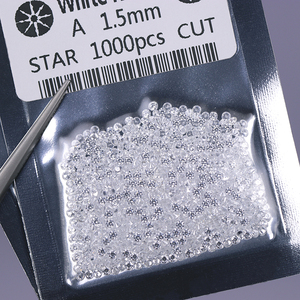 1000 pz/conf. Pietre CZ Sciolte di Grado A, Taglio Stella Rotondo Bianco, Zirconia Cubica Creato in Laboratorio - Product Image 4