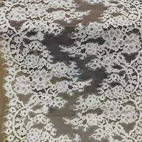 Nouvelle Arrivée ERKOUMI Tissu en Dentelle Chantilly en Nylon et Coton, Ferme, Lourd, Non Élastique, pour Vêtements Féminins, Bordure en Dentelle Brodé