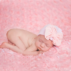 Nishine – chapeau en mousseline de soie avec nœud papillon pour nouveau-né fille, <span class=keywords><strong>bonnet</strong></span> à gros nœud pour bébé, <span class=keywords><strong>bonnet</strong></span> tricoté à rayures pour enfant, accessoires pour cheveux de tout-petit, accessoires <span class=keywords><strong>photo</strong></span> - Product Image 2