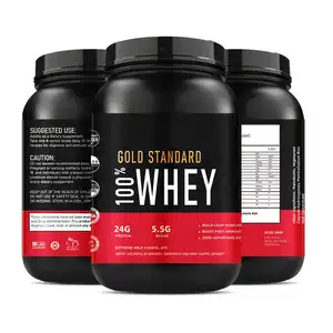 OEM suplemen kesehatan emas standar bubuk Whey Protein 80% gym protein bubuk whey