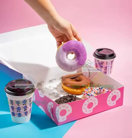 Boîtes à beignets en papier personnalisées de couleur écologique biodégradable de qualité alimentaire Dessert Donut
