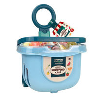 Mini Jouet de Courses pour Enfants, Accessoires de Cuisine et d'Épicerie, Panier de Courses et Légumes pour Jeu d'Imitation