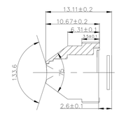 OKS-3720A-L03 CCTV-lens 2,5 mm F2.2 Pinhole verborgen camera 120 kijkhoek Handmatige focus 6,9 mm sensor 2,44 mm achterste brandpuntsafstand