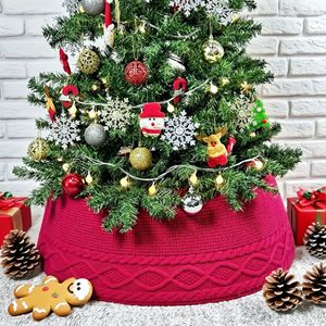 Christmas <b>Tree</b> Ornaments Around White Knitted Christmas <b>Tree</b> <b>Skirt</b> for Holiday Home Scene Arrangement Decoration - Product Image 2