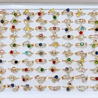 Mode Bunte Gold Kristall Ringe für Frauen Großhandel NSZ-0030