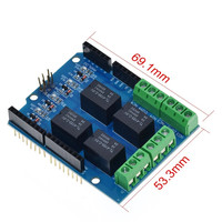 AIZESION 4-channel 5V Relay Module Control Board with Expansion Board 70x54mm