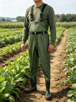 Cuissardes de chasse avec porte-bottes intégré, bottes de pluie imperméables en PVC avec embout et semelle anti-perforation en acier pour activités extérieures