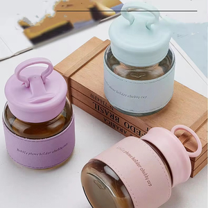 Fat Cup Mini petite <span class=keywords><strong>bouteille</strong></span> d'eau portable avec support <span class=keywords><strong>de</strong></span> téléphone portable multicolore mignon verre à eau isolation thermique tasse anti-brûlure - Product Image 2