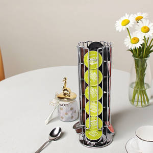 Soporte cromado para cápsulas de café <span class=keywords><strong>Nespresso</strong></span>, soporte para cápsulas, soporte giratorio de alambre de Metal K para café, hogar, restaurante, Organizador - Product Image 2