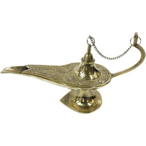 Lámparas de latón Aladdin Genie, quemador de incienso de 7 pulgadas, cerámica Mubkhar, nuevo modelo, estilo de diseño islámico para casas de otoño, carbón de hierro fundido - Product Image 1