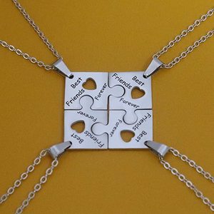 2pcs Girls BFF Necklace For 2-Matching Heart Best Friends Forever Rainbow Pendant Friendship Necklace Gifts For Best Friend Necklaces P 77202788