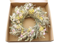 Guirlande de fleurs séchées artificielles pour Noël, décoration de porte d'entrée, Thanksgiving, Saint-Valentin, décoration murale