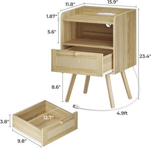 Stile fresco ed elegante semplice <span class=keywords><strong>comodino</strong></span> ad alta capacità comodini specchio di ricarica assistente comodini appesi - Product Image 5