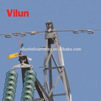 Pince de suspension hélicoïdale pour câble à fibres optiques OPGW OCL 2270 100 en alliage d'aluminium isolé PE certifié ISO9001 Marque Vilun